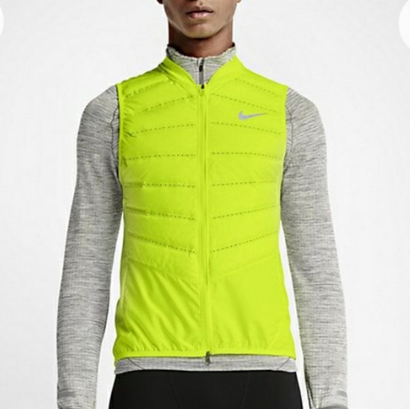 Nike Jackets & Coats Nike Aeroloft Golfrunning Vest In Volt Mens M